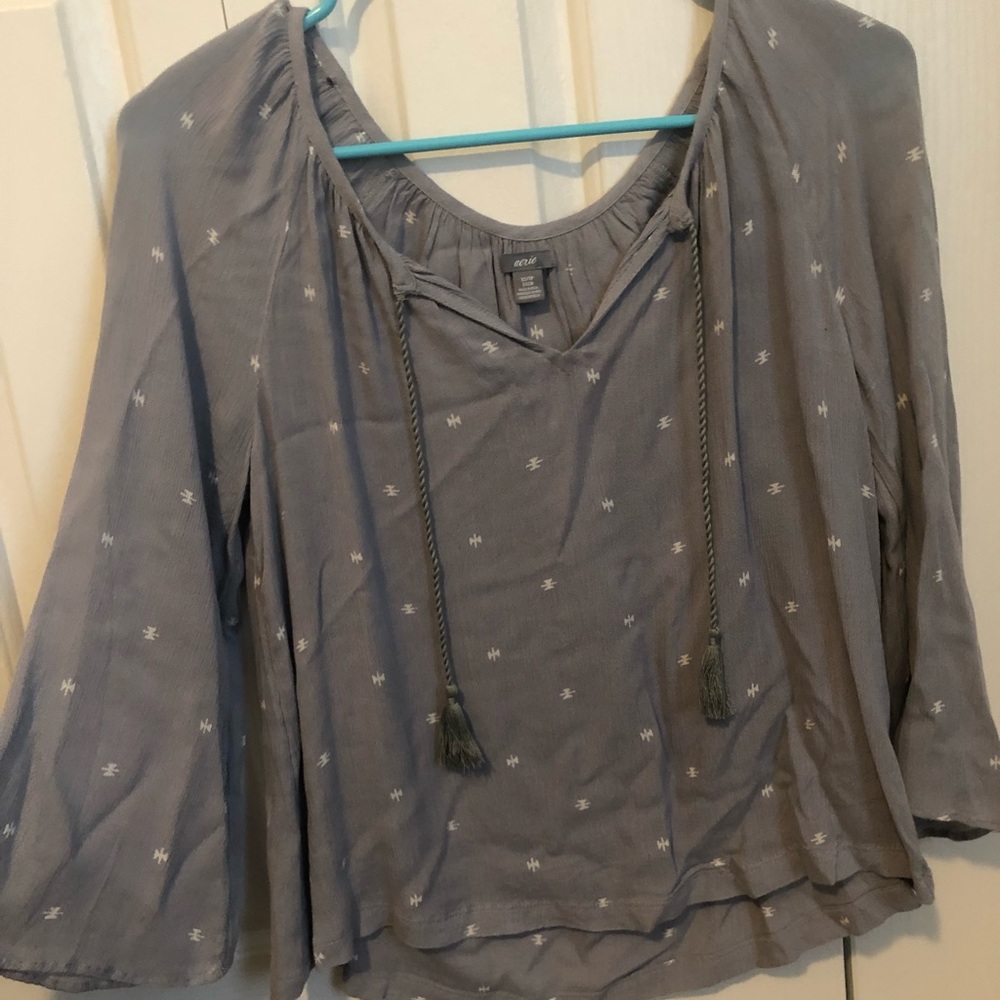 Aerie grey blouse